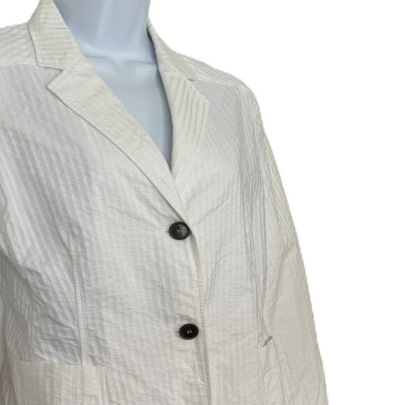 Jil Sander white seersucker suit size Fr 38 (US 6) pants & jacket - Picture 9 of 10